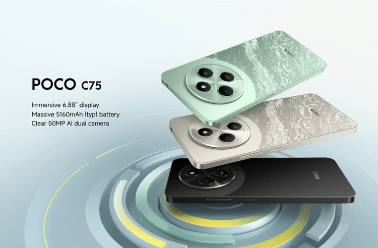 گوشی موبایل شیائومی Poco C75 ظرفیت 256 رم 8 گیگابایت